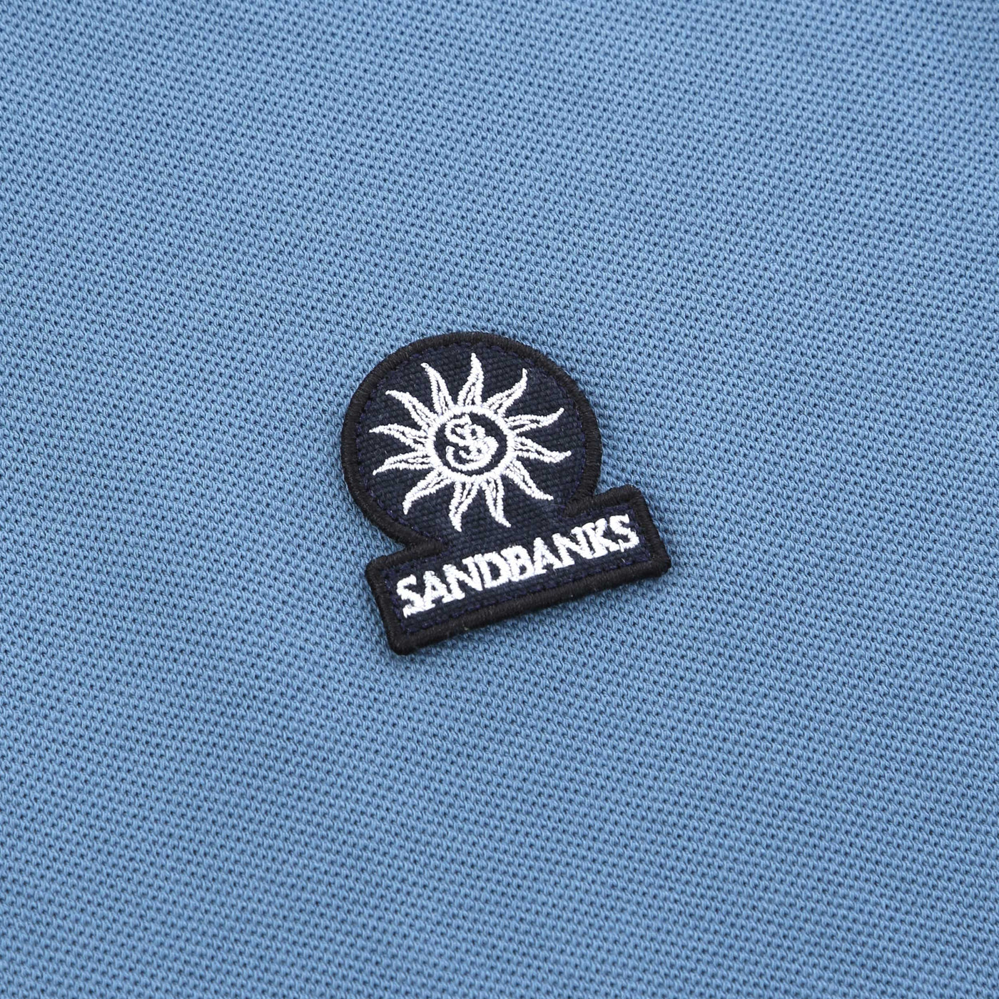Sandbanks Badge Logo Tipped Polo Shirt in Teal Logo