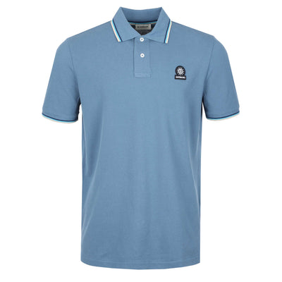 Sandbanks Badge Logo Tipped Polo Shirt in Teal Main