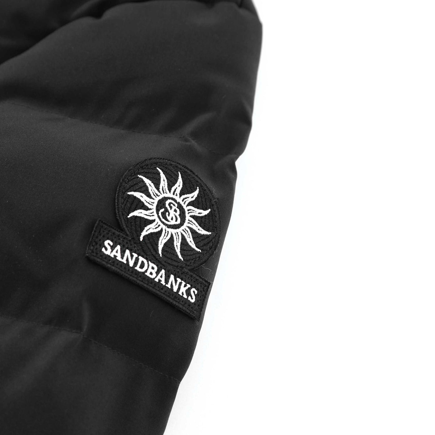 Sandbanks Banks Puffer Jacket in Black Logo