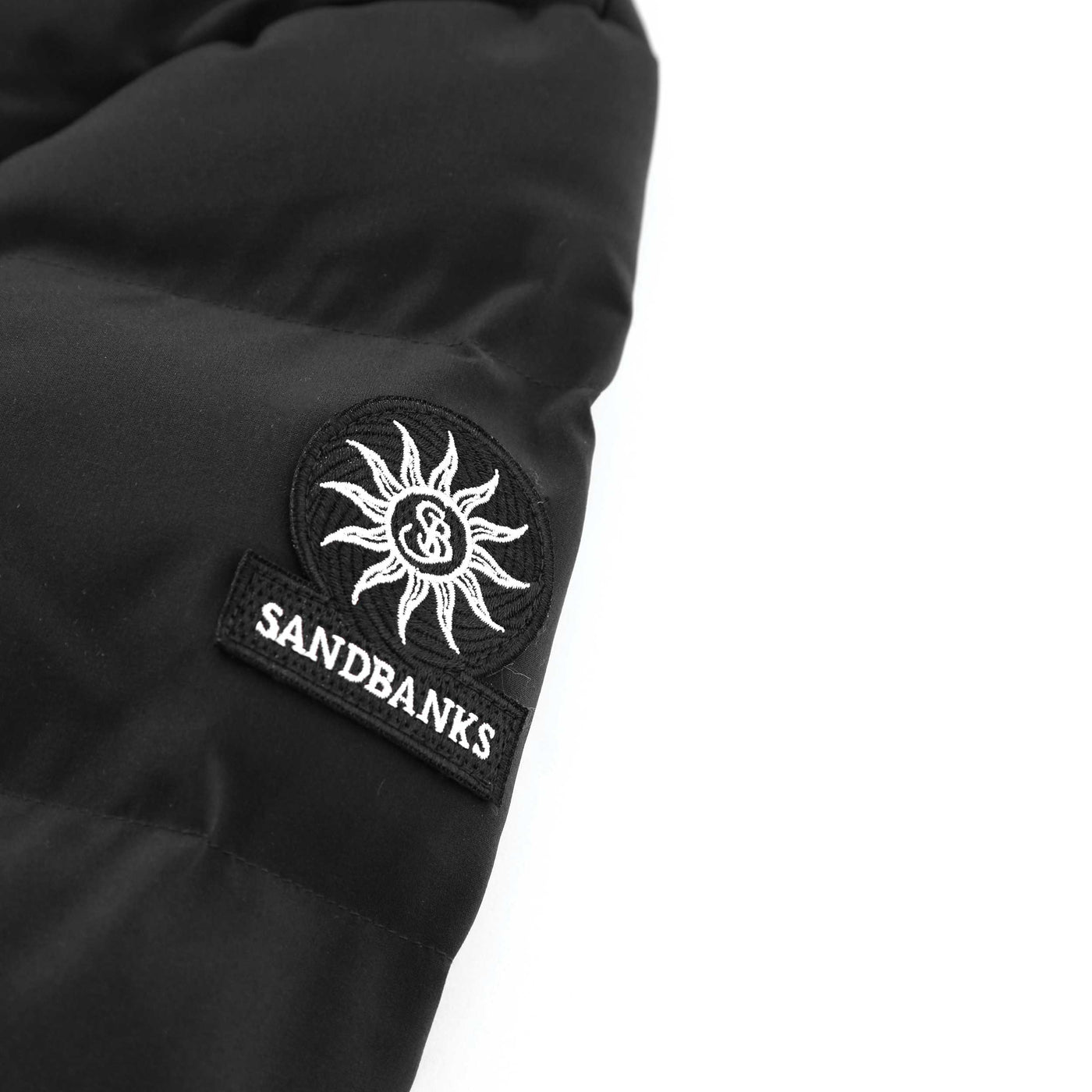 Sandbanks Banks Puffer Jacket in Black Logo