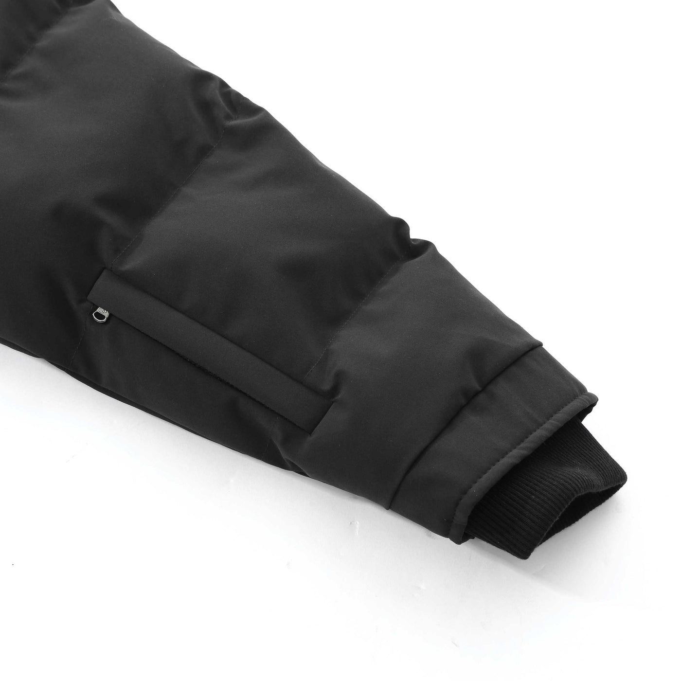 Sandbanks Banks Puffer Jacket in Black Sleeve Zip