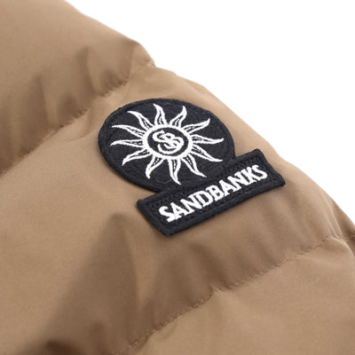 Sandbanks Banks Puffer Jacket in Light Brown Logo