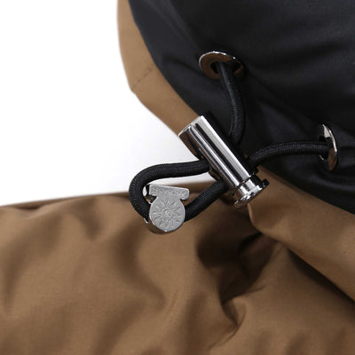 Sandbanks Banks Puffer Jacket in Light Brown Toggle