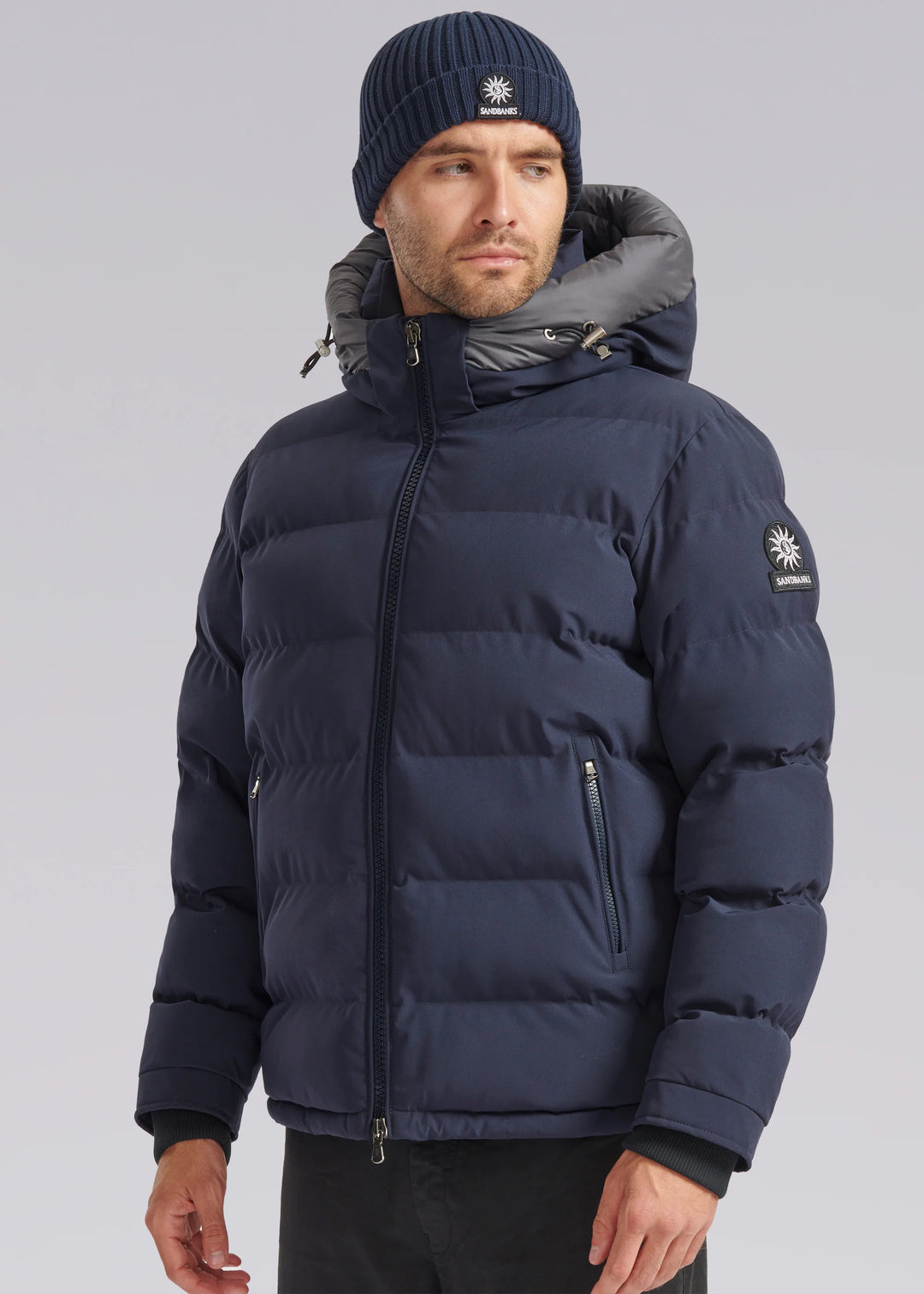 Sandbanks Banks Puffer Jacket in Navy - Main Image