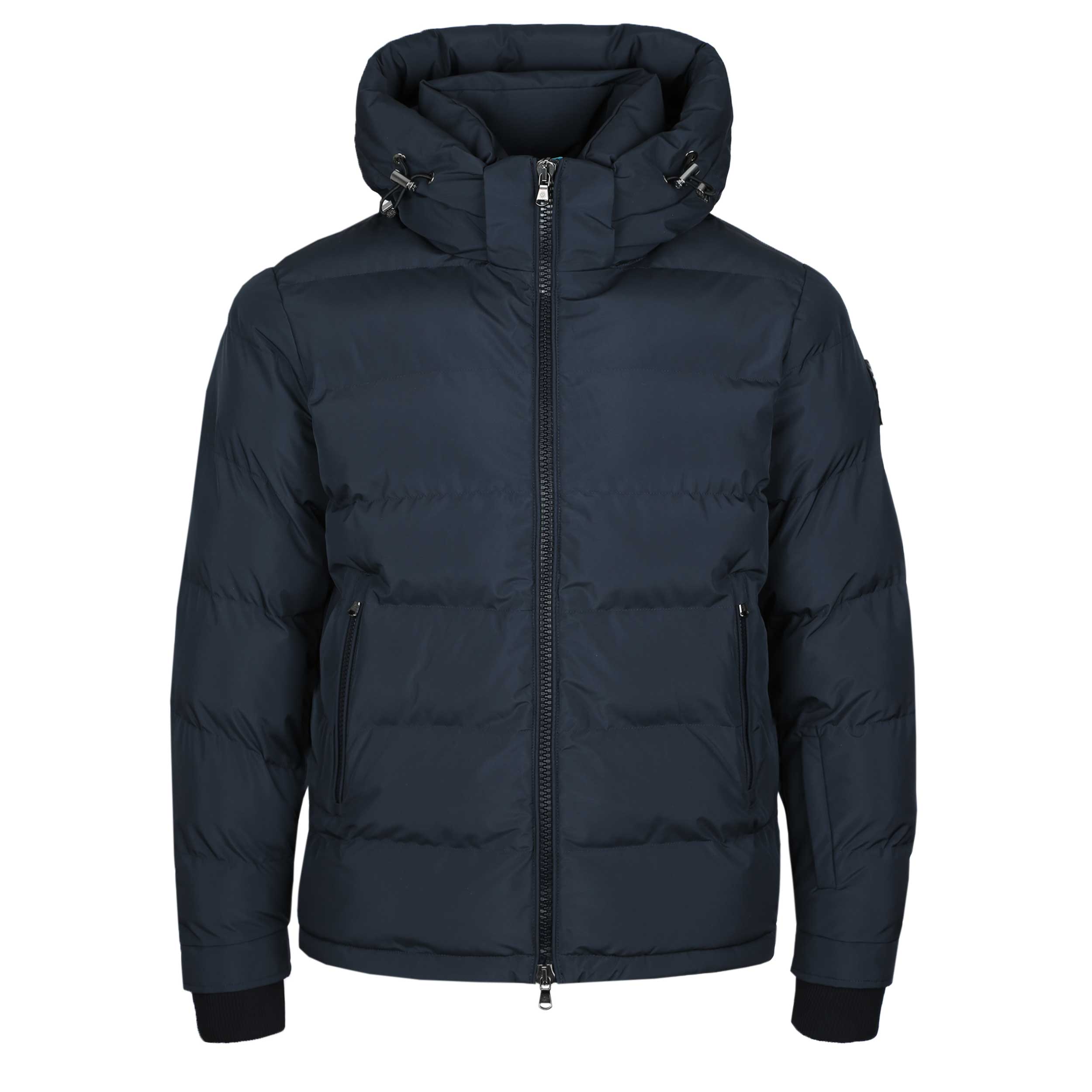 Sandbanks Banks Tri-Colour Puffer Jacket in Navy