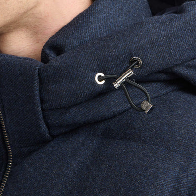 Sandbanks Banks Wool Puffer Jacket in Navy Detail