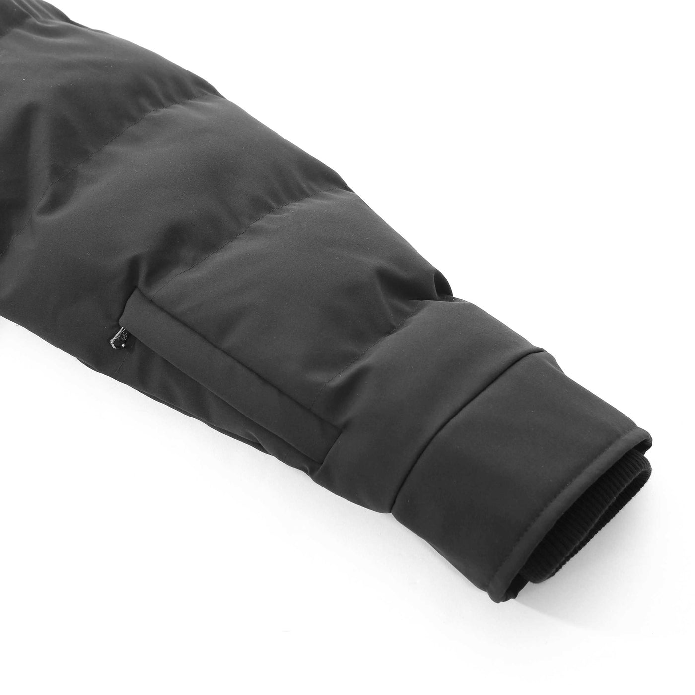 Sandbanks Branksome Long Puffer Jacket in Charcoal Cuff