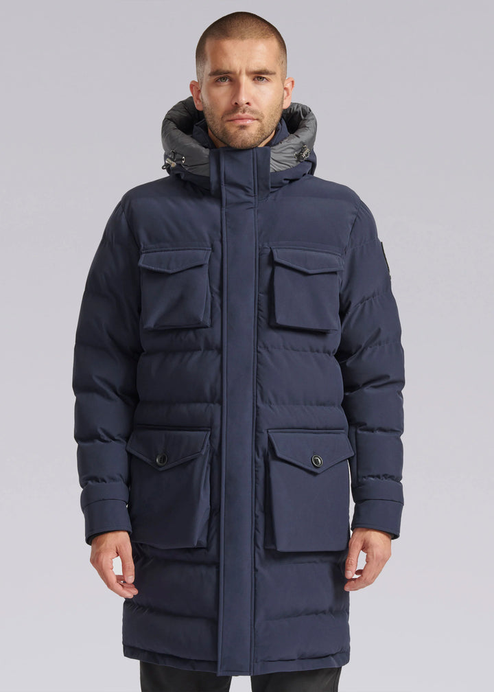 Sandbanks Branksome Long Puffer Jacket in Navy Sandbanks Norton Barrie