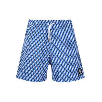 Sandbanks Geometric Swim Shorts in Blue