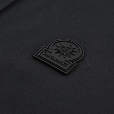 Sandbanks Interlock Full button Polo Shirt in Black Logo