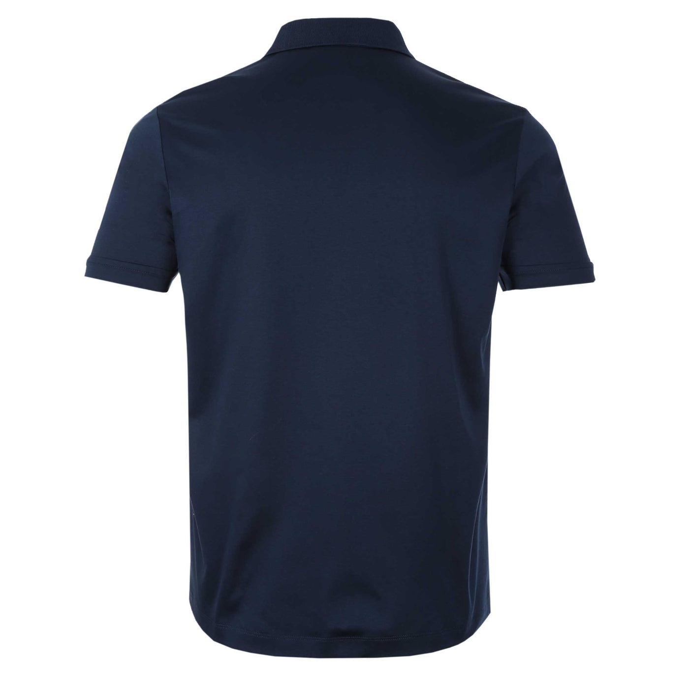 Sandbanks Interlock Full Button Polo Shirt in Navy Back