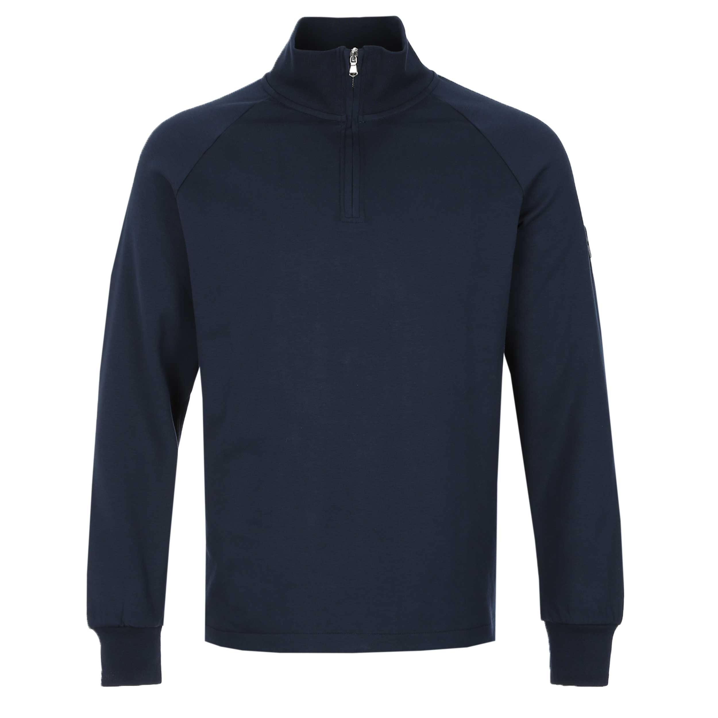 Sandbanks Interlock Raglan 1/4 Zip Sweatshirt in Navy