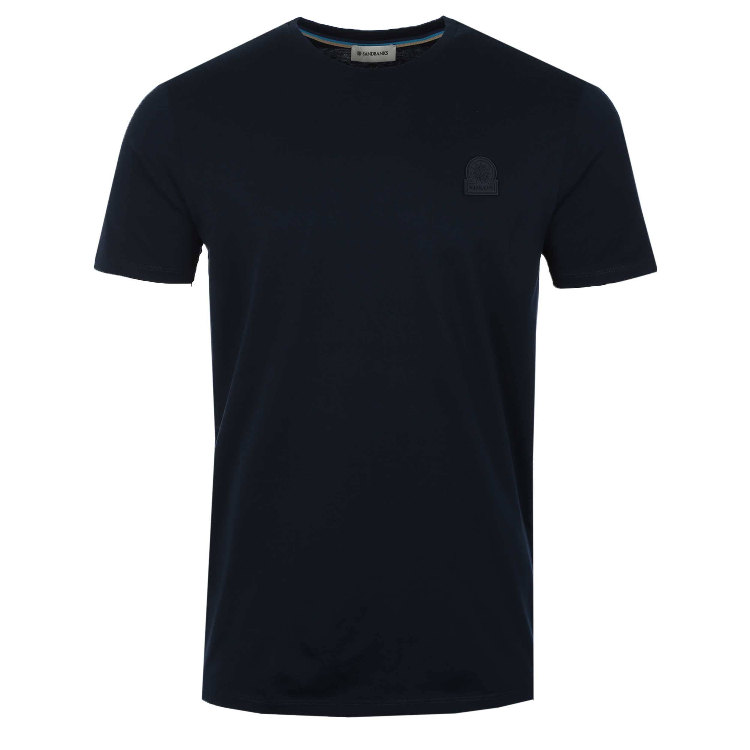 Sandbanks Rubber Badge Logo T Shirt in Navy