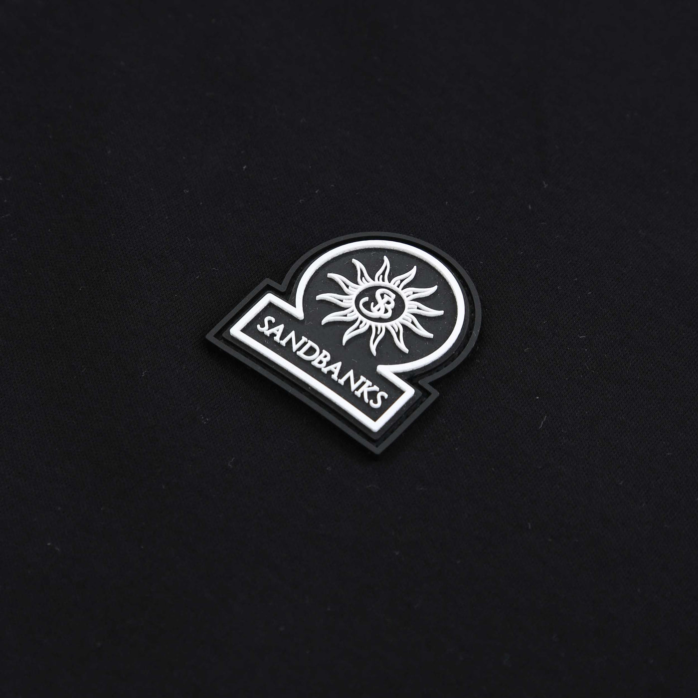 Sandbanks Self Fabric Collar Polo Shirt in Black Logo