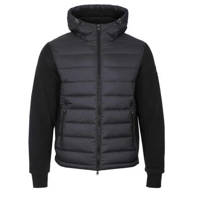 Sandbanks Outlander Polar Fleece Hooded Hybrid Jacket in Black