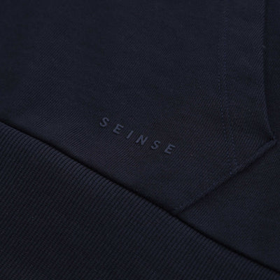 Seinse Hoodie Sweat Top in Navy Logo
