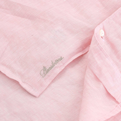 Stenstroms Fitted Body Linen Shirt in Light Pink Logo