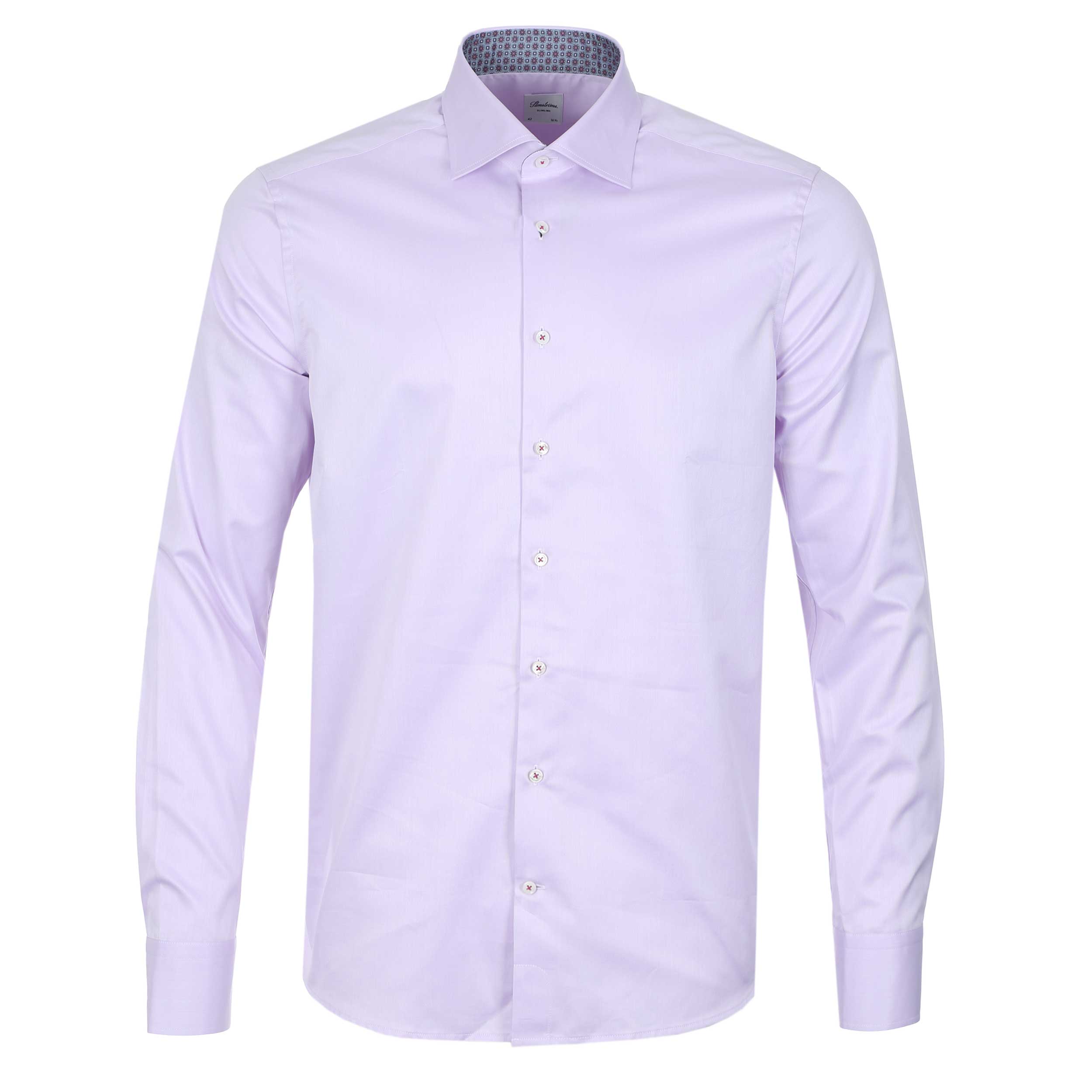 Stenstroms Slimline Contrast Trim Shirt in Light Purple