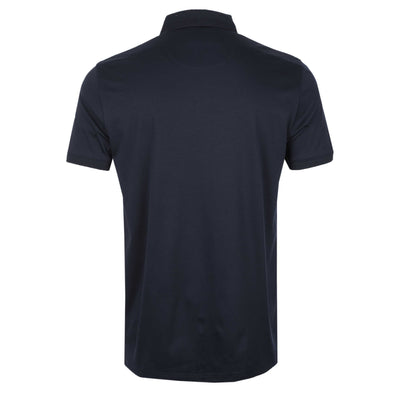 Thomas Maine 3 Button Lux Polo Shirt in Navy Back
