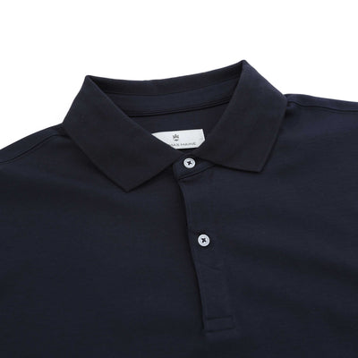 Thomas Maine 3 Button Lux Polo Shirt in Navy Collar