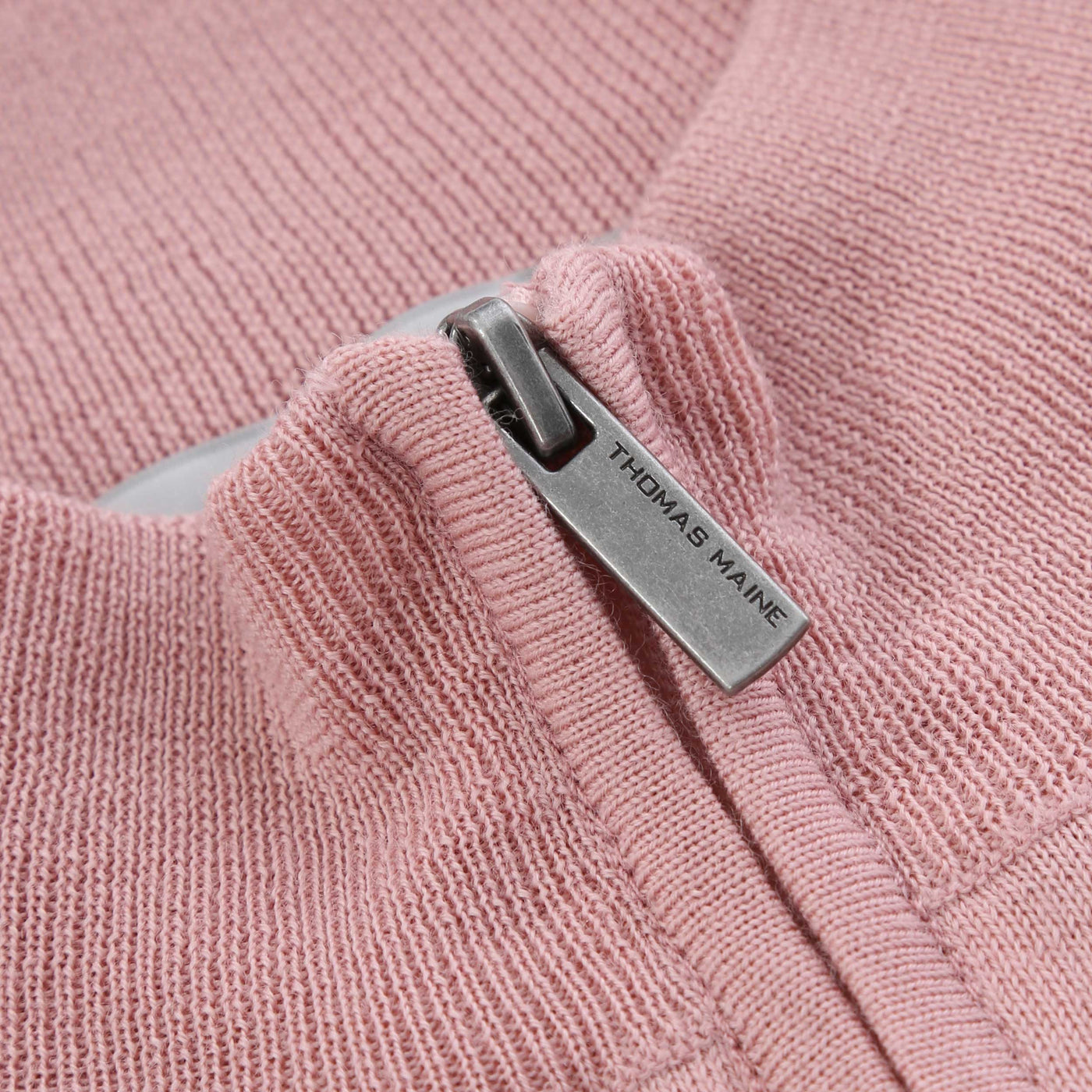 Thomas Maine 1/4 Zip Knitwear in Pink Zip