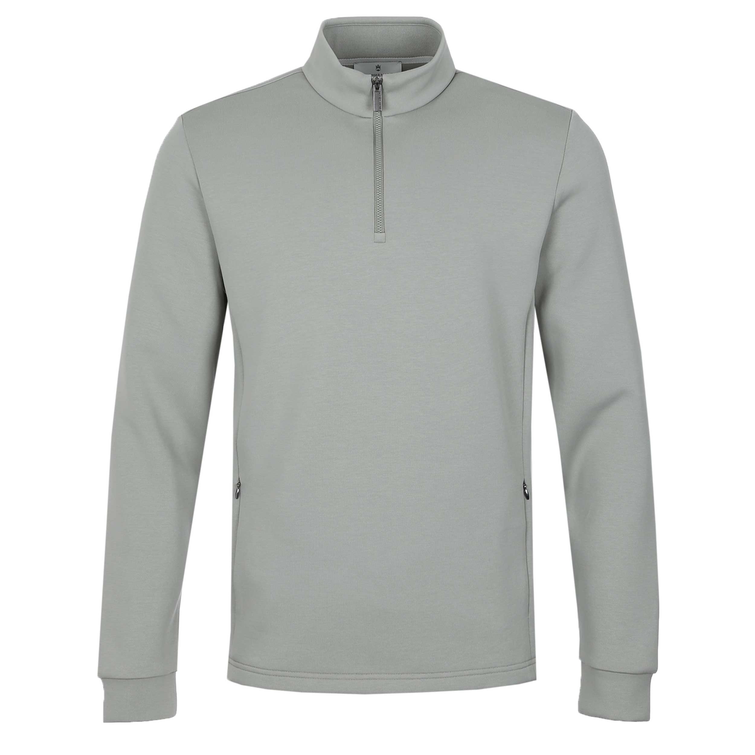 Thomas Maine 1/4 Zip Sweatshirt in Sage Green
