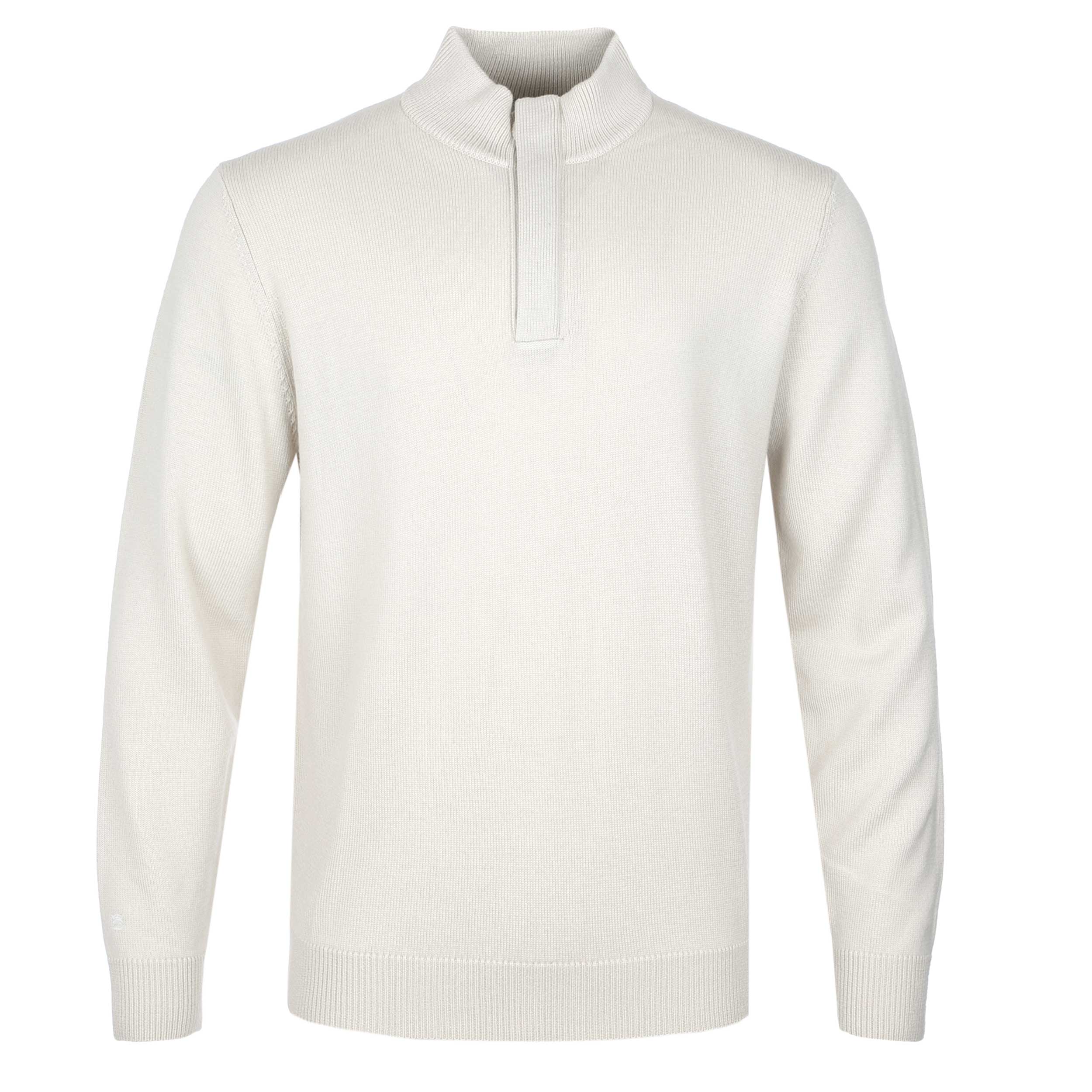 Thomas Maine 1/4 Zip With Button Knitwear in Cream