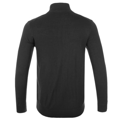 Thomas Maine 3 Button Funnel Neck Knitwear in Charcoal Back