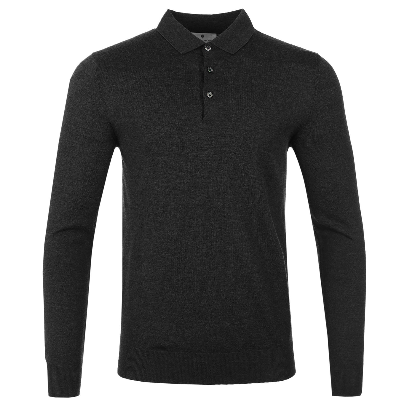 Thomas Maine 3 Button Knit Polo Shirt in Black