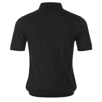 Thomas Maine 3 Button Knit Polo in Black back
