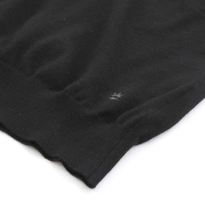 Thomas Maine 3 Button Knit Polo in Black detail