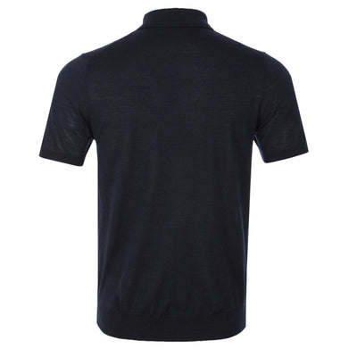 Thomas Maine 3 Button Knit Polo in Navy Back