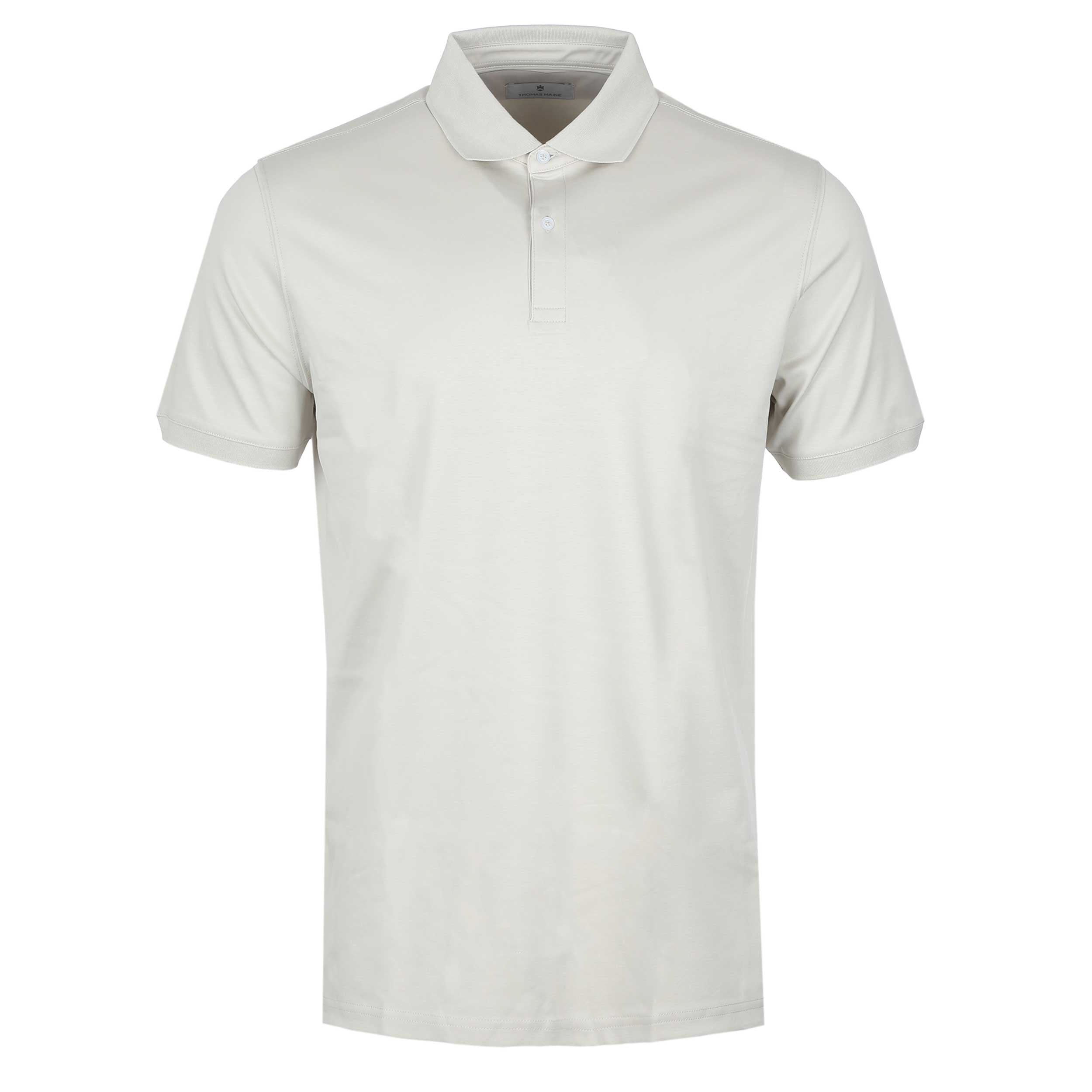 Thomas Maine 3 Button Lux Polo Shirt in Cream