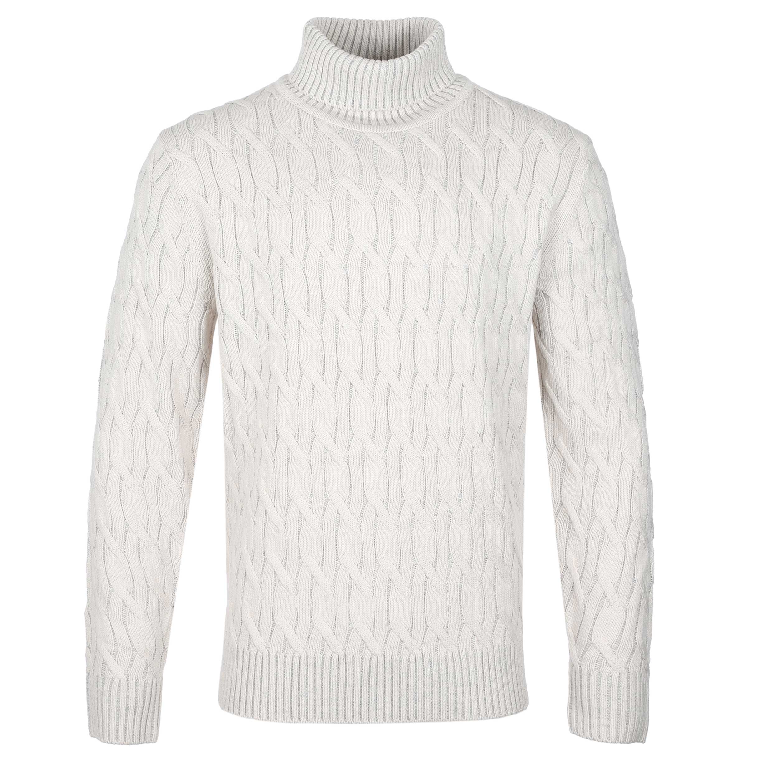 Thomas Maine Chunky Cable Roll Neck Knitwear in Cream