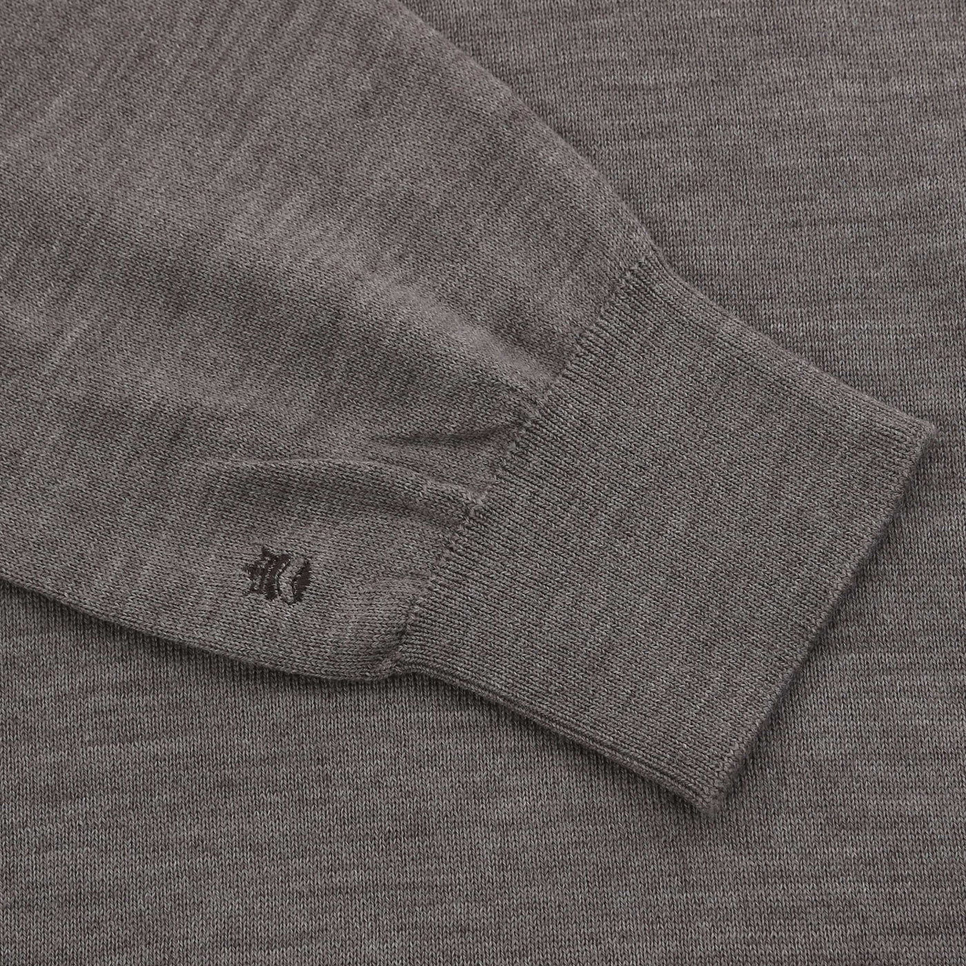 Thomas Maine Crew Neck Knitwear in Light Brown Cuff