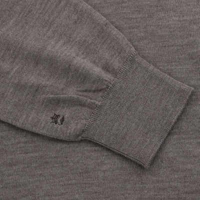 Thomas Maine Crew Neck Knitwear in Light Brown Cuff