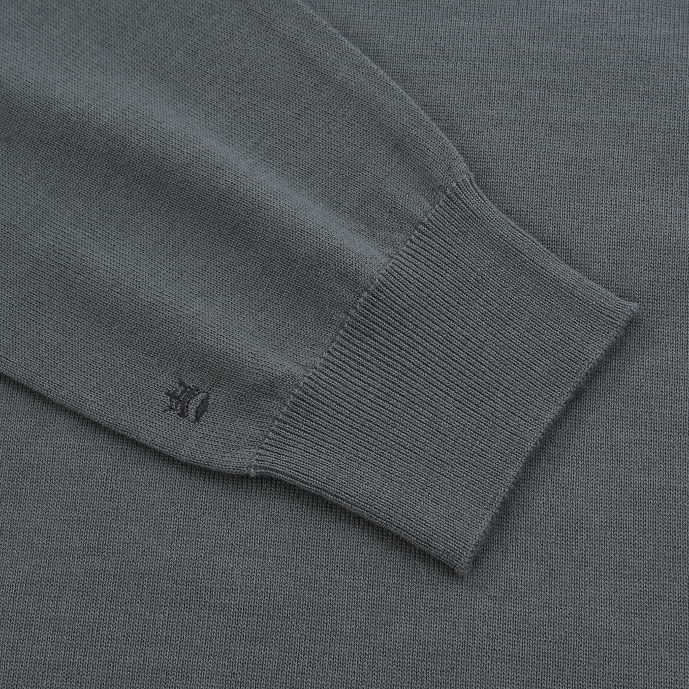 Thomas Maine Crew Neck Knitwear in Sage Green Cuff