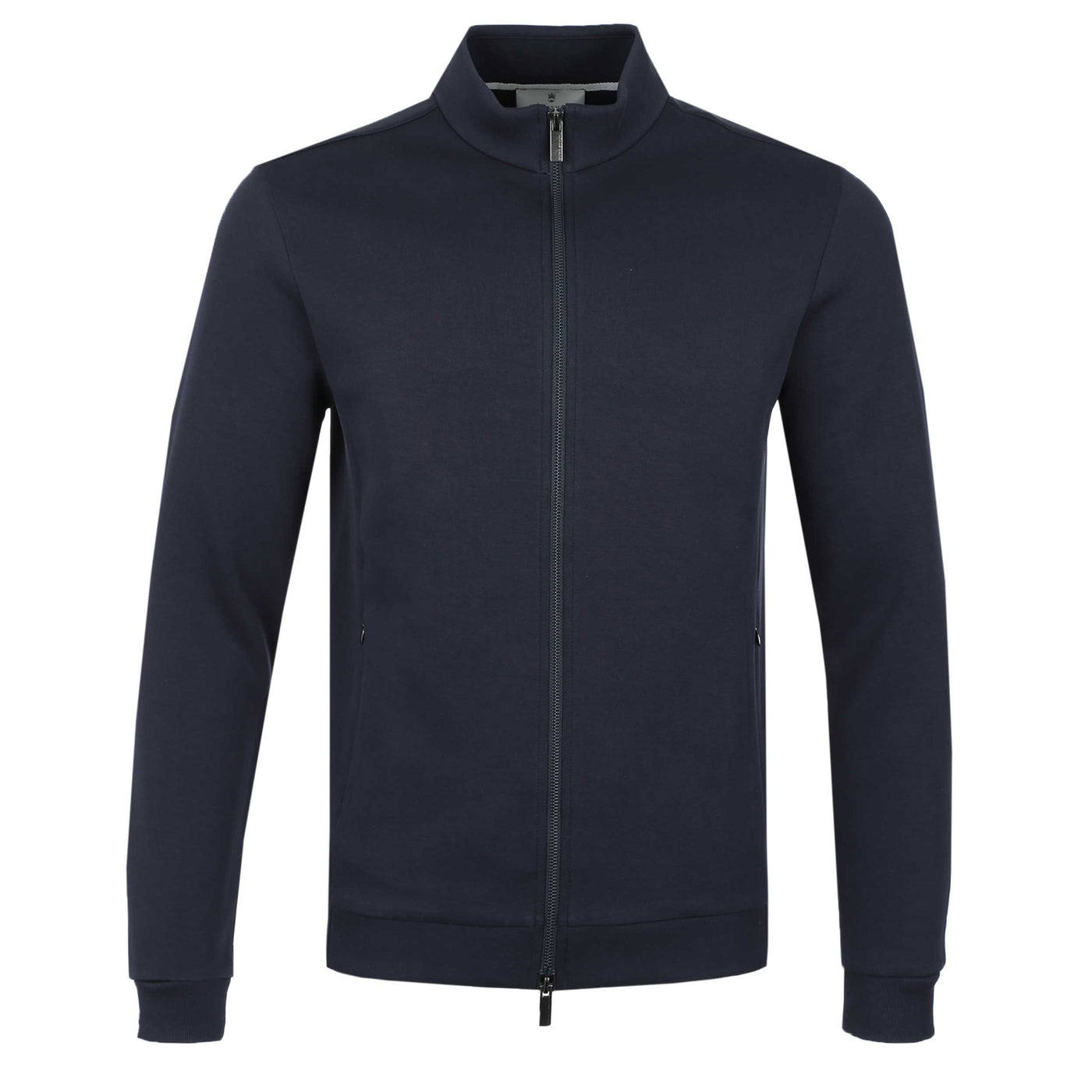 Thomas Maine Interlock Full Zip Sweatshirt in Navy