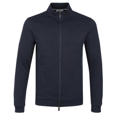 Thomas Maine Interlock Full Zip Sweatshirt in Navy