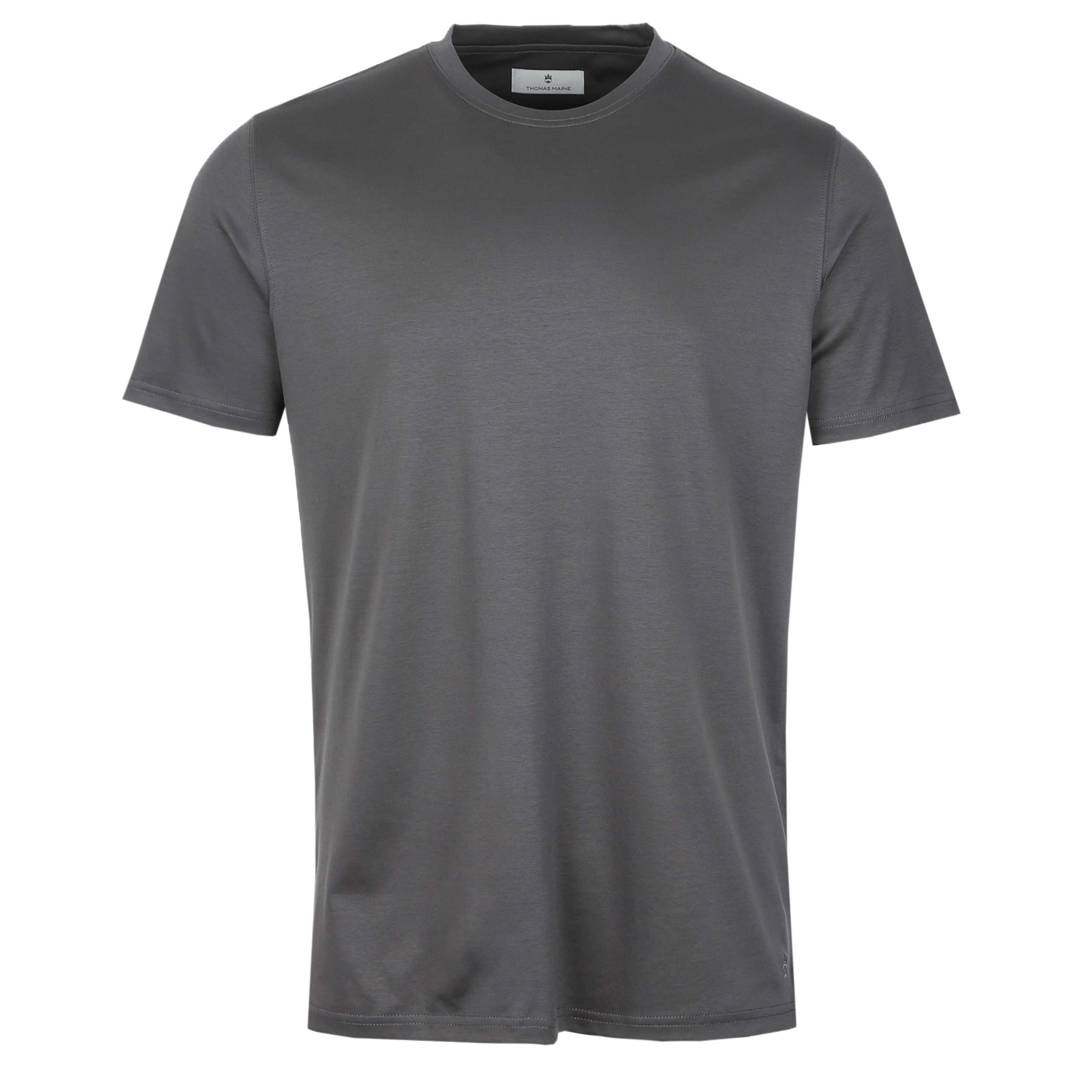 Thomas Maine Liquid Cotton Lux T-Shirt in Gunmetal Grey