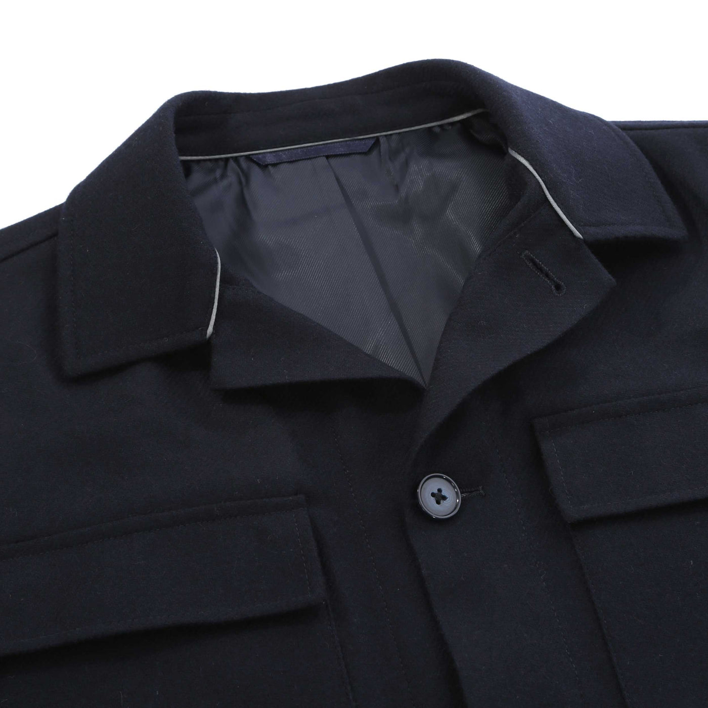 Thomas Maine Monza Overshirt in Navy Collar