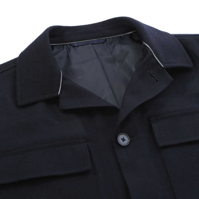 Thomas Maine Monza Overshirt in Navy Collar
