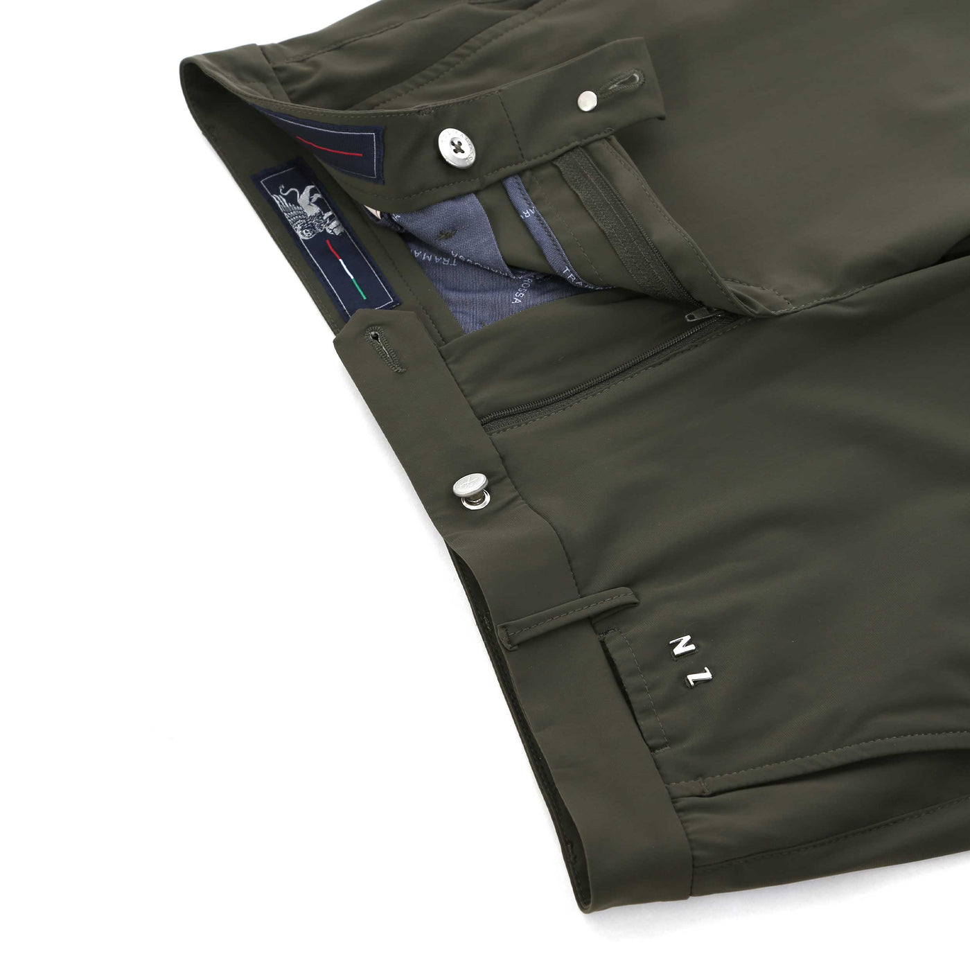 Tramarossa Luis Tech Trouser in Military Khaki Zip
