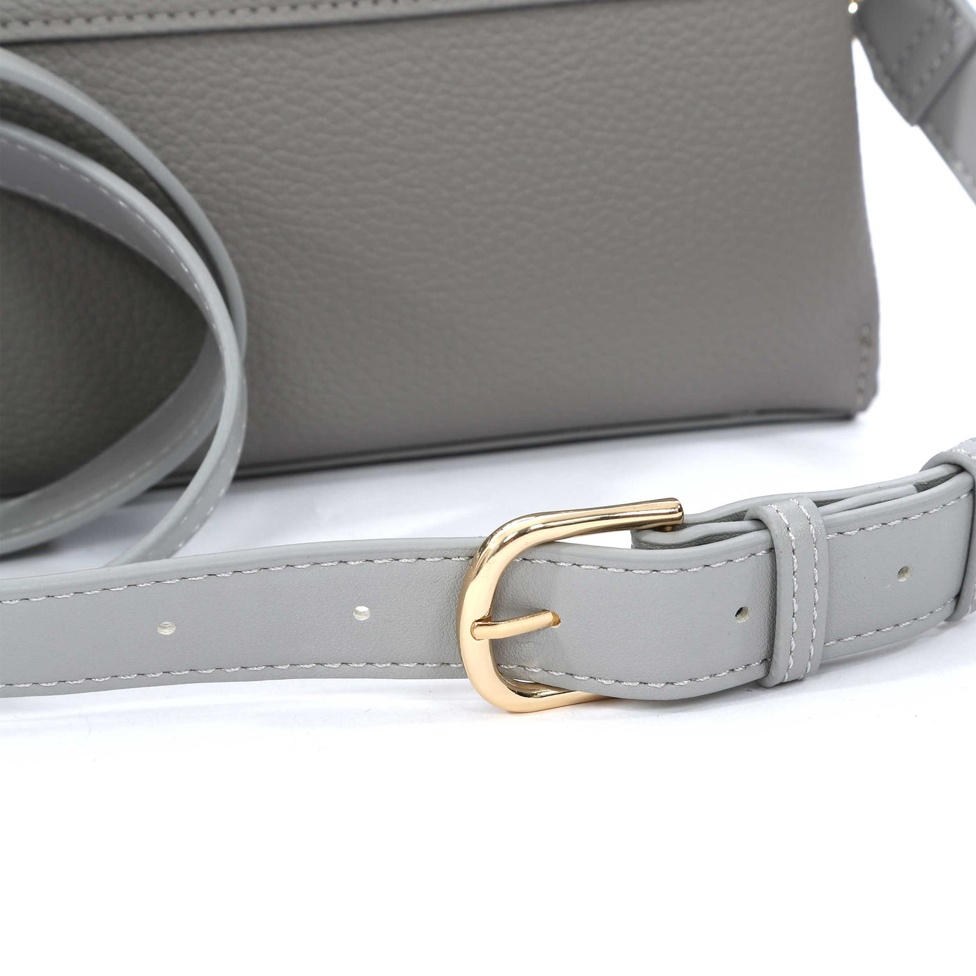 Valentino Bags Alexia Mini Shopper Ladies Bag in Grey Buckle