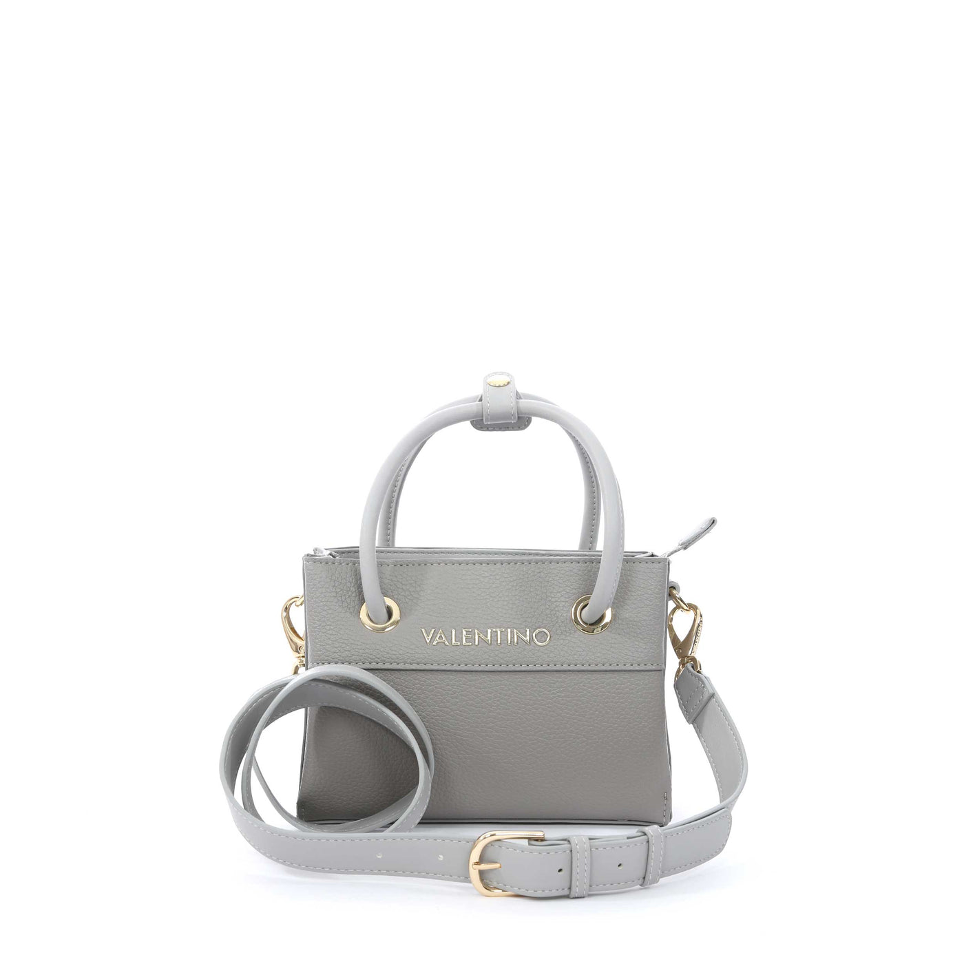 Valentino Bags Alexia Mini Shopper Ladies Bag in Grey Shoulder Strap