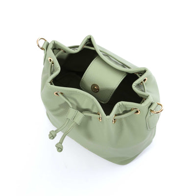 Valentino Bags Brixton Ladies Bucket Bag in Salvia Green Inside