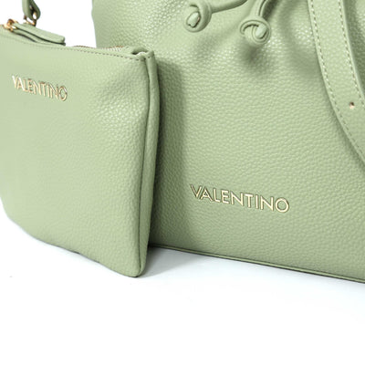 Valentino Bags Brixton Ladies Bucket Bag in Salvia Green Logo