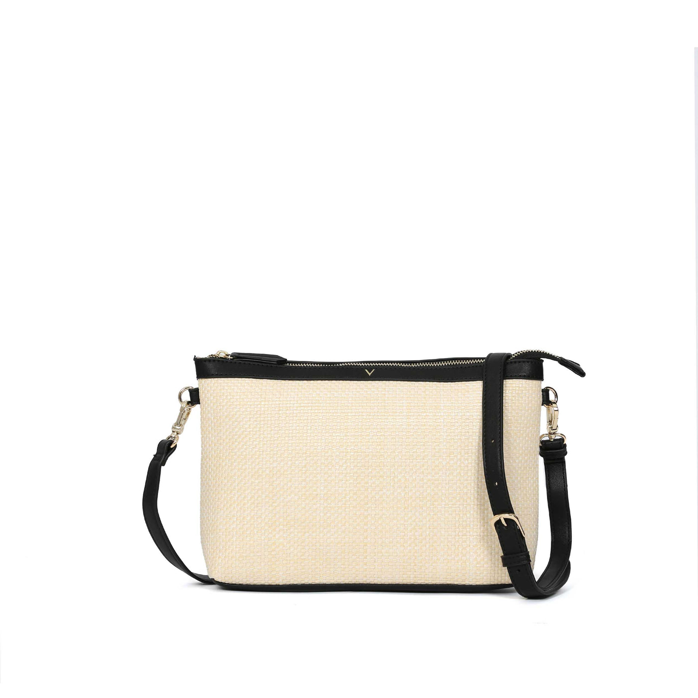 Valentino Bags Covent Ladies Beach Bag in Natural & Black Clutch Bag