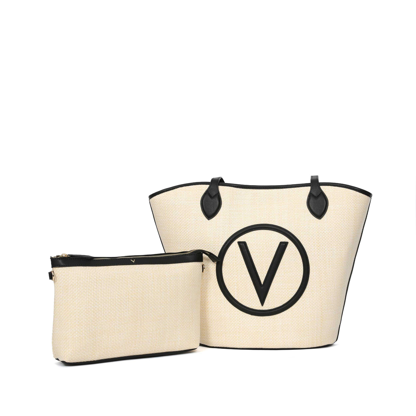 Valentino Bags Covent Ladies Beach Bag in Natural & Black