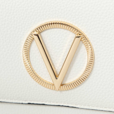Valentino Bags Katong Ladies Shoulder Bag in White Logo